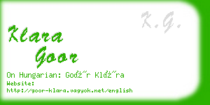 klara goor business card